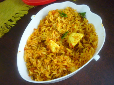 Tomato Fried Rice with Paneer