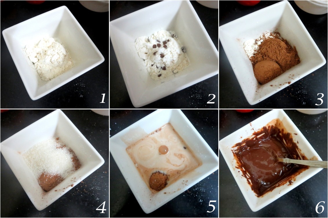 1 Minute Microwave Chocolate Cake Making 1