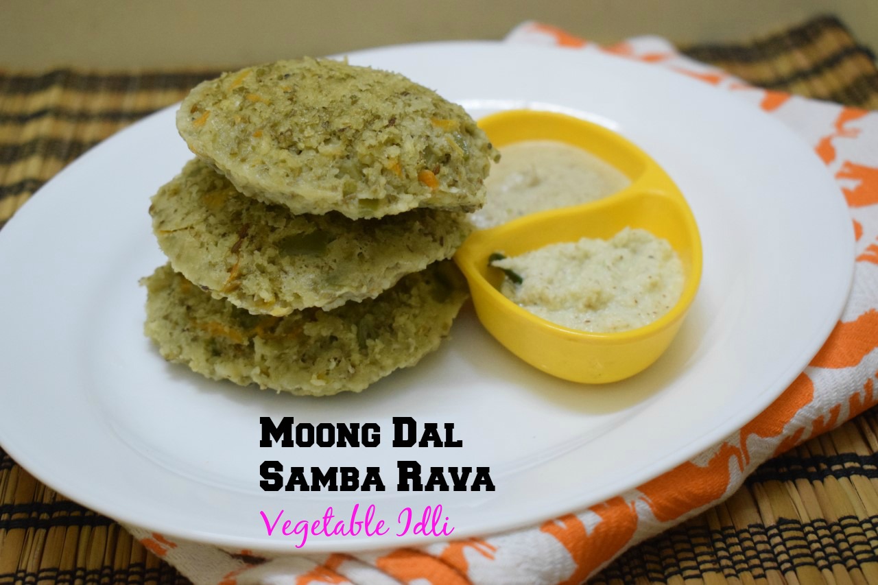 Moong Dal Samba Rava Vegetable Idli