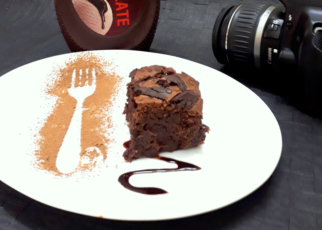 Eggless Triple Chocolate Fudge Brownie