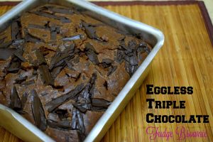 Eggless Triple Chocolate Fudge Brownie