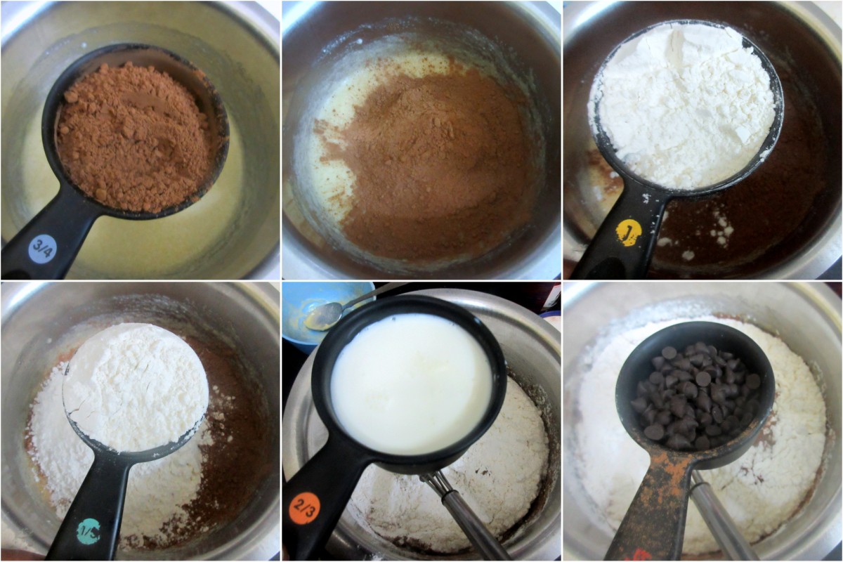 Eggless Triple Chocolate Fudge Brownie Making 2