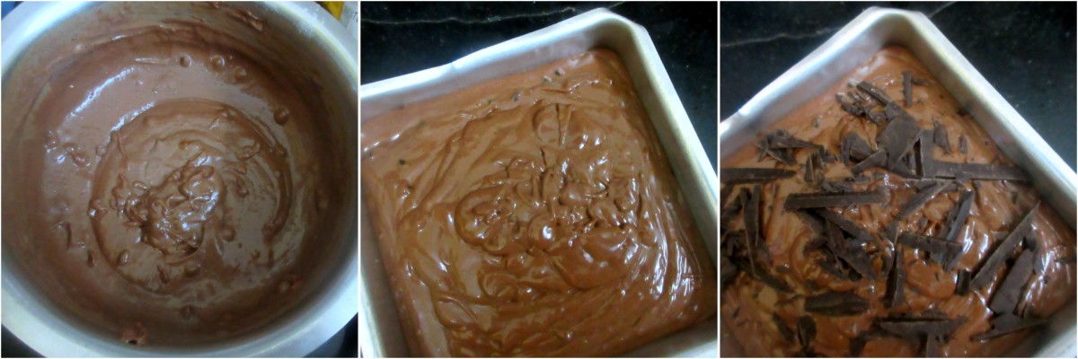 Eggless Triple Chocolate Fudge Brownie Making 3