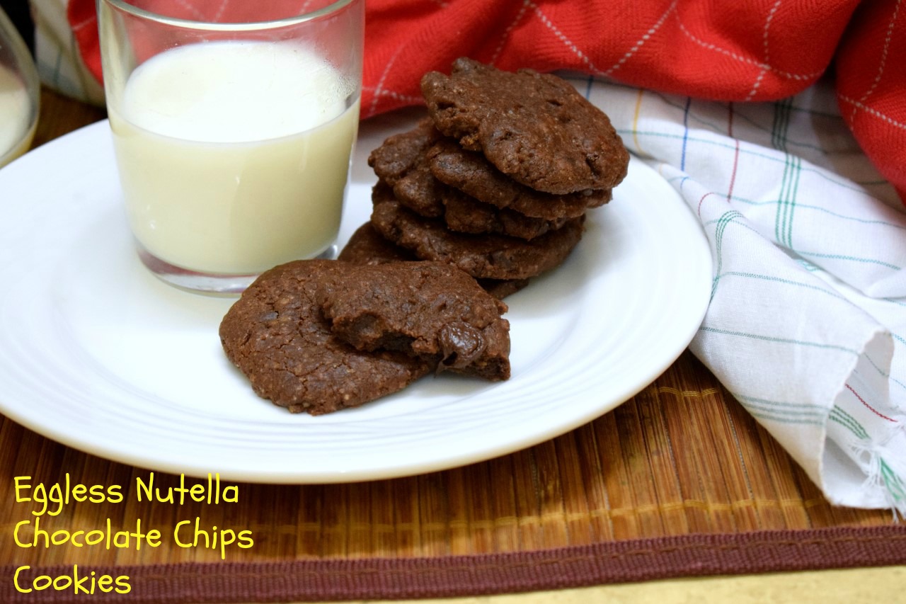 Eggless Nutella Chocolate Chip Cookies Eggless Nutella Chocolate Chip Cookies