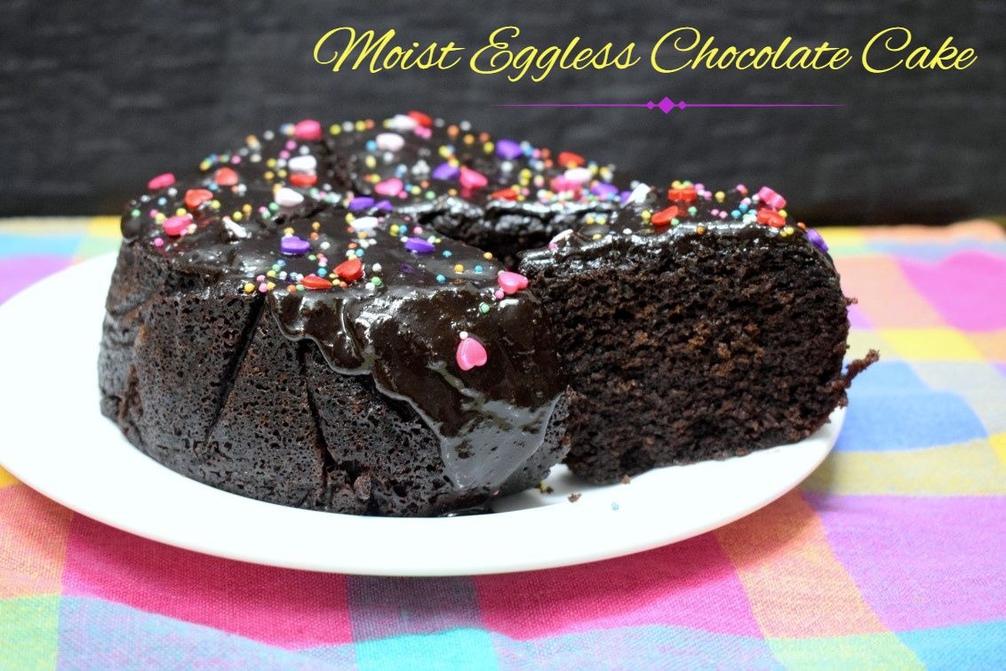 Moist Eggless Chocolate Cake