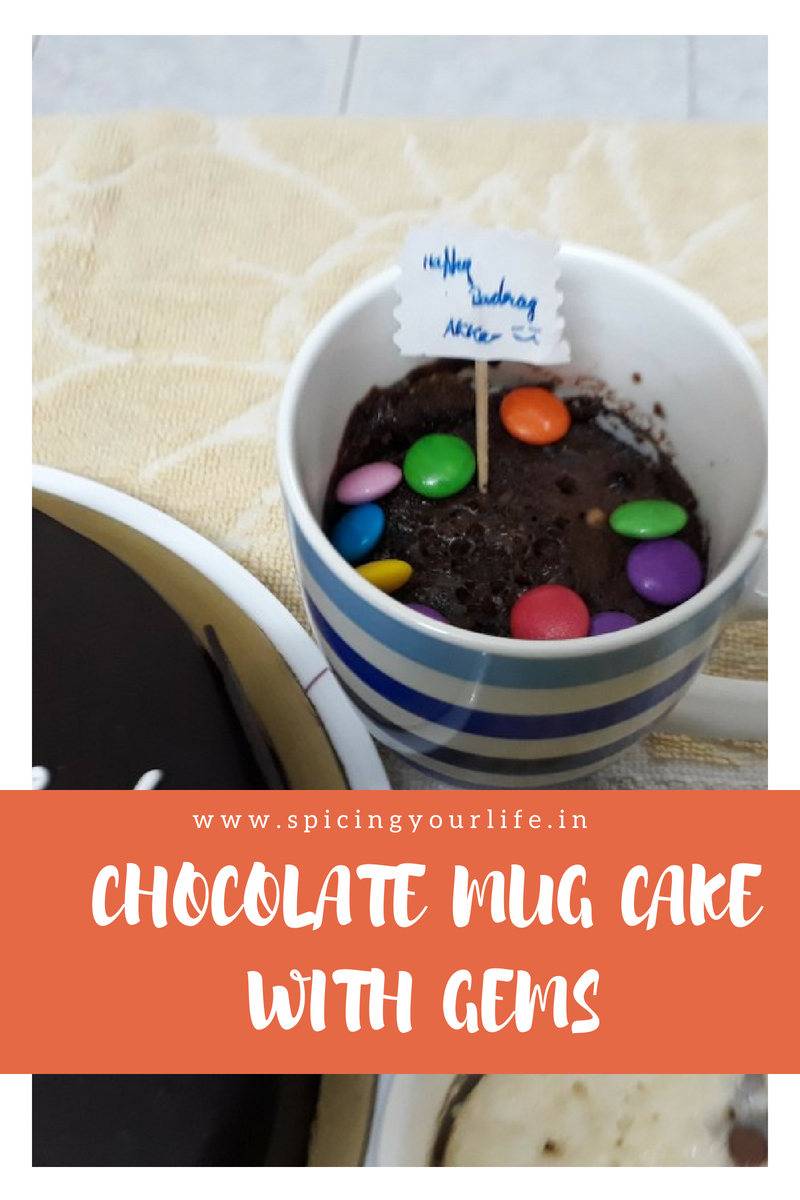 Chocolate Mug Cake with Gems