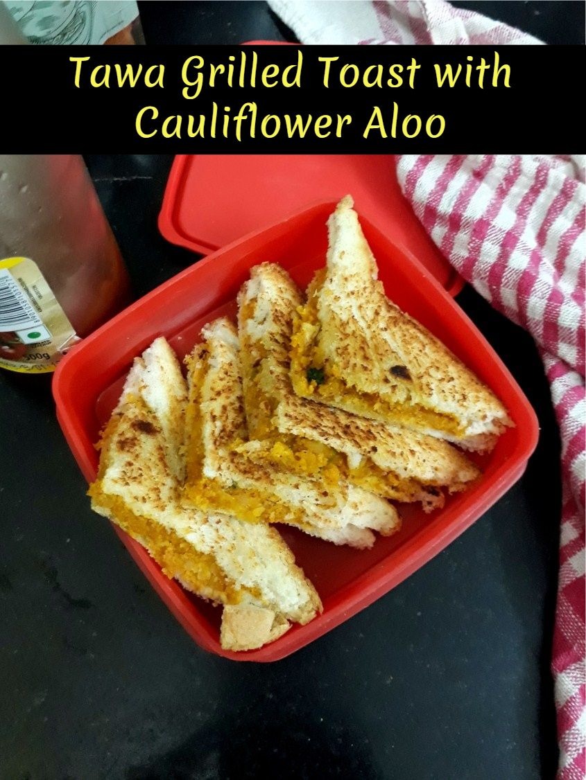 Tawa Grilled Toast with Cauliflower Aloo