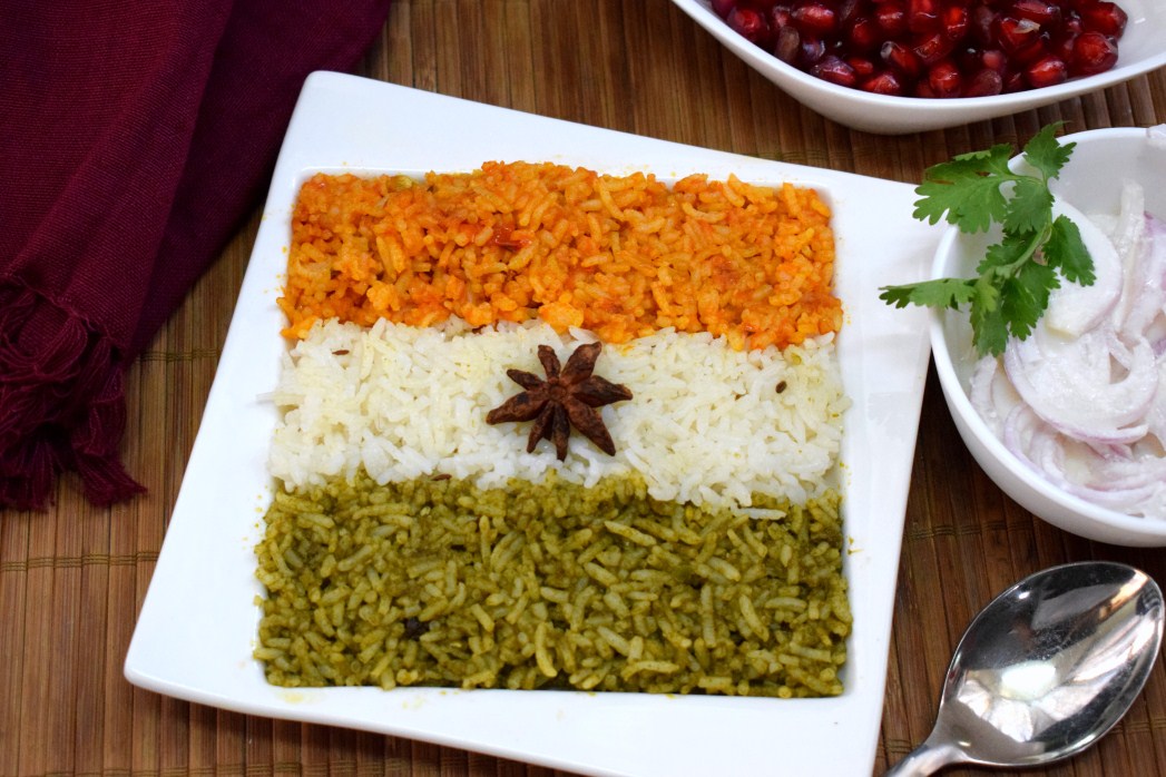 Indian Flag Inspired Tricolour Rice