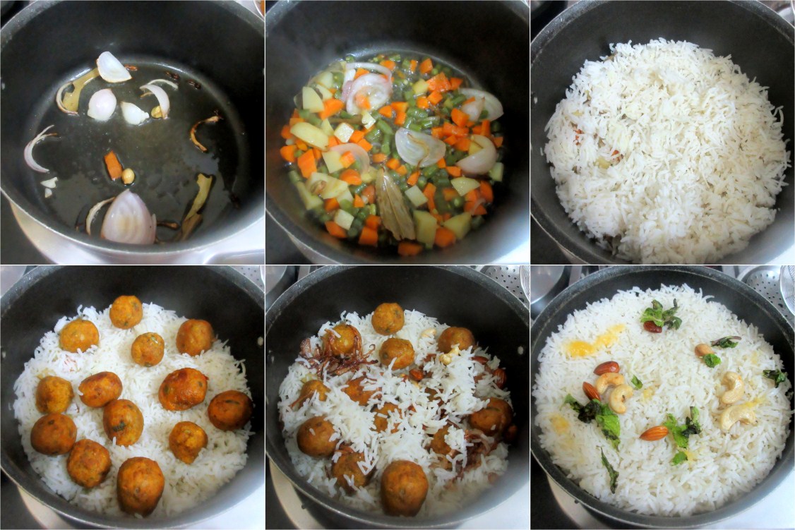 Making Zafrani Kofta Coconut Pulao