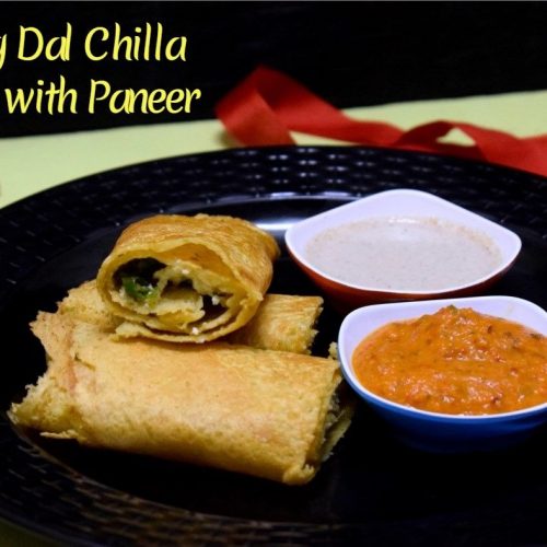 Moong Dal Chilla Stuffed with Paneer