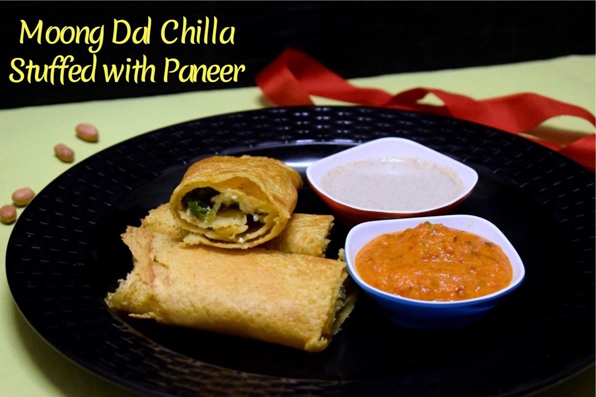 Moong Dal Chilla Stuffed with Paneer