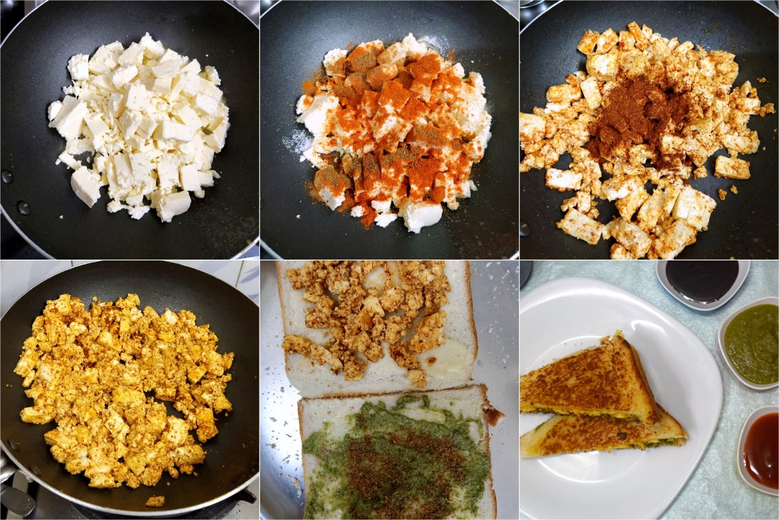 How to make Paneer Pav Bhaji Sandwich 1 How to make Paneer Pav Bhaji Sandwich 1