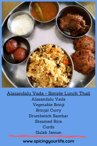 Alasandalu Vada - Simple Lunch Thali