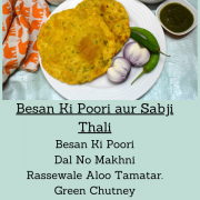 Besan Ki Poori aur Sabzi Thali