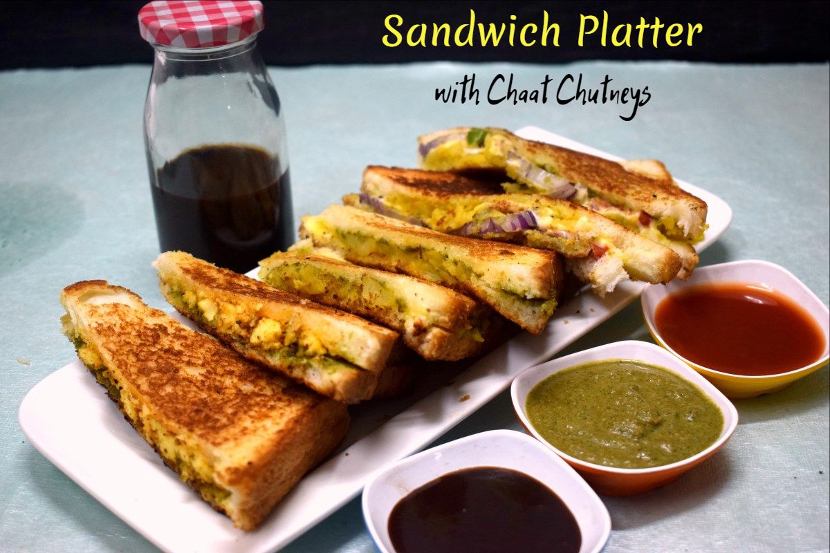Sandwich Platter with Chaat Chutneys