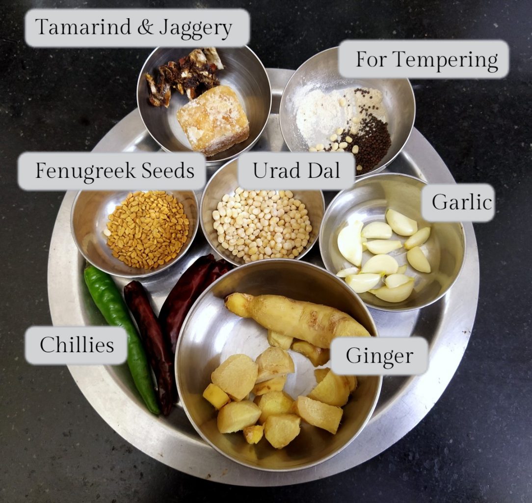 Ingredients Needed for Inji Thogayal
