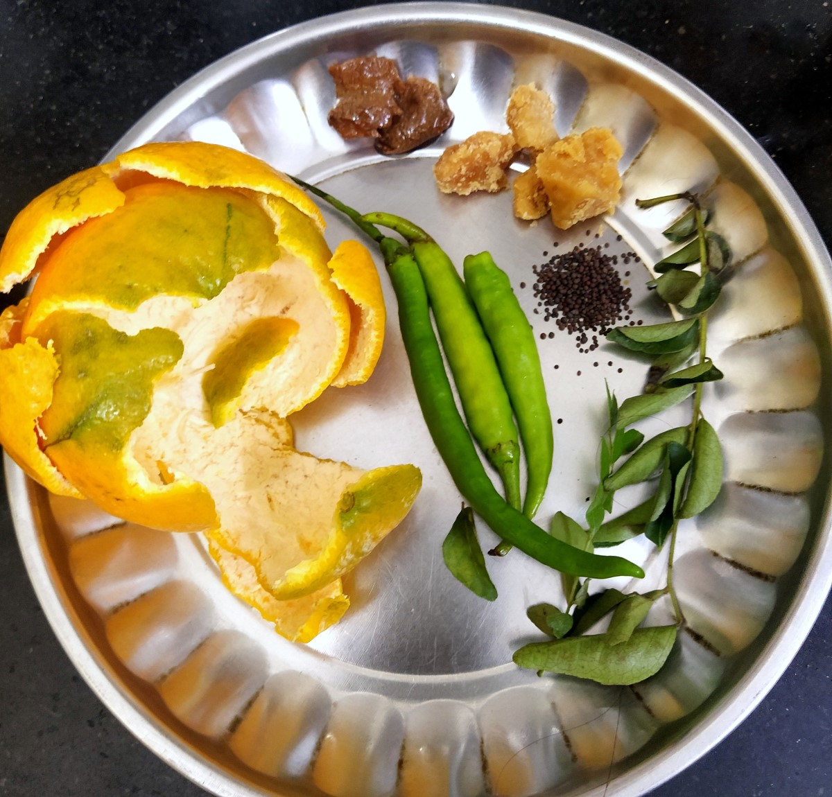 Ingredients for Orange Peel Thokku
