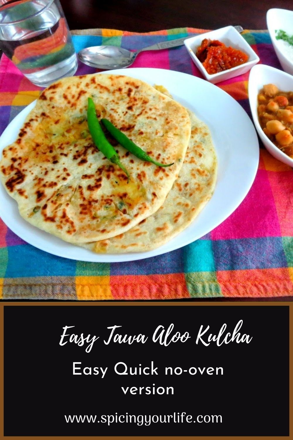 Easy Tawa Aloo Kulcha - No Oven Version
